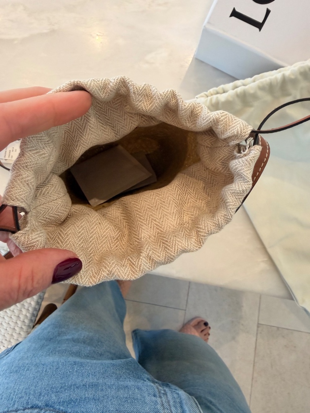 Loewe Mini Straw drawstring bag - Picture 3 of 4